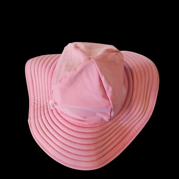 Ruffle Butts Toddler Girl Pink Sun Pool Hat Reversible 3T 4T 5T Nylon Floppy - Picture 1 of 10